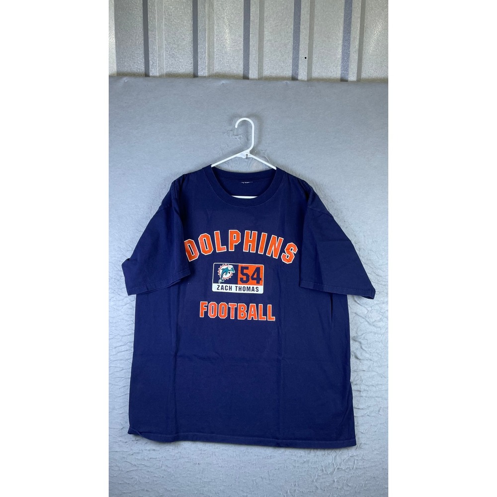 Unbranded T-Shirt Mens XL Blue Good Miami Dolphins Zach Thomas 54 Football